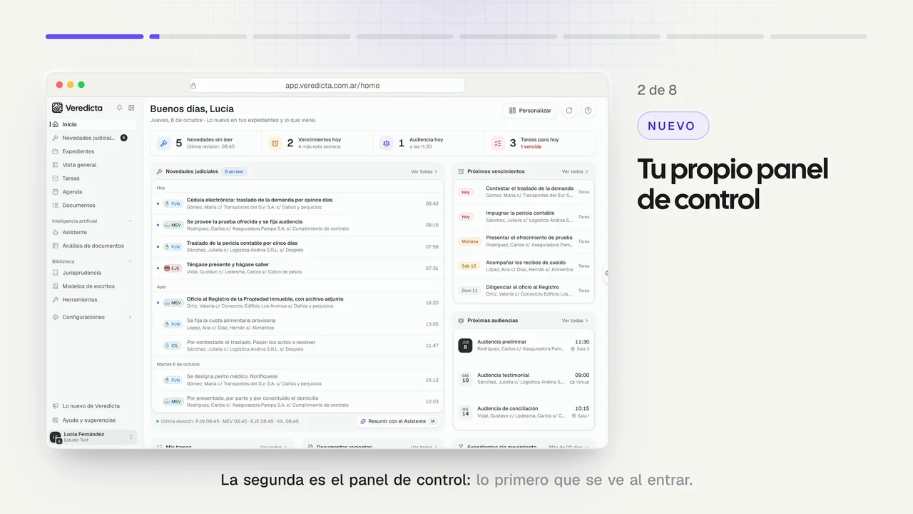 Tu propio panel de control, en Veredicta